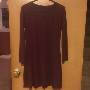 American Apparel Long Sleeve Maroon Dress
